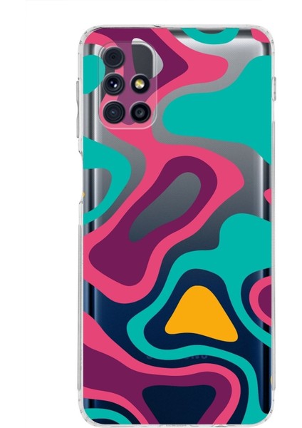 Samsung Galaxy M31S Kamera Korumalı Kapak Renkli Desen Tasarımlı Şeffaf Kılıf
