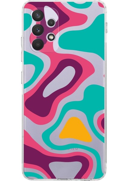 Samsung Galaxy A53 Kamera Korumalı Kapak Renkli Desen Tasarımlı Şeffaf Kılıf