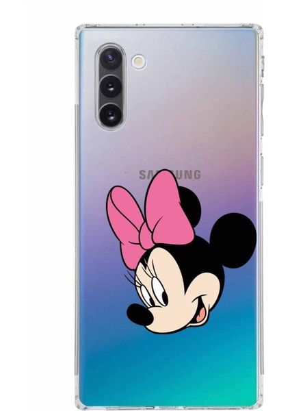 Samsung Galaxy Note 10 Kamera Korumalı Kapak Minnie Mouse Tasarımlı Şeffaf Kılıf