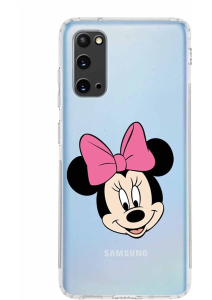Samsung Galaxy S20 Kamera Korumalı Kapak Minnie Mouse Tasarımlı Şeffaf Kılıf