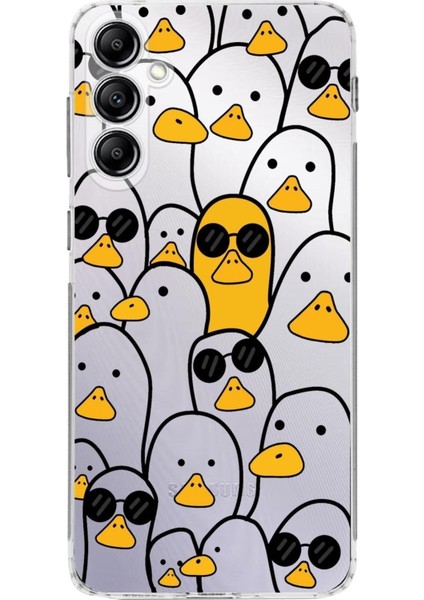 Samsung Galaxy M14 Kamera Korumalı Kapak Duck Tasarımlı Şeffaf Kılıf