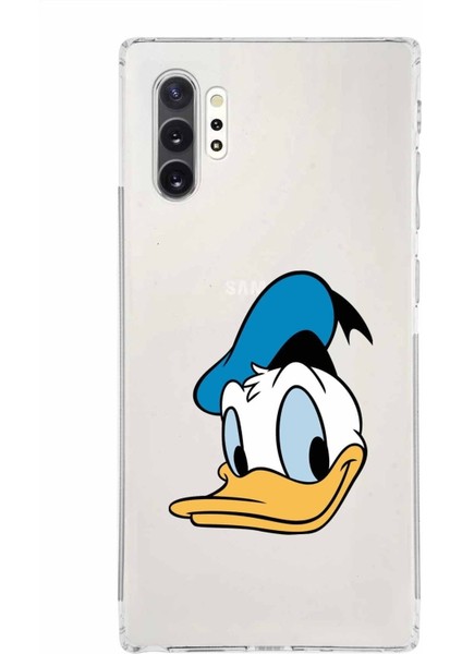 Samsung Galaxy Note 10 Pro Kamera Korumalı Kapak Donald Duck Tasarımlı Şeffaf Kılıf