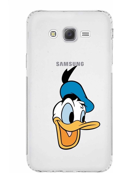 Samsung Galaxy J7 Core Kamera Korumalı Kapak Donald Duck Tasarımlı Şeffaf Kılıf