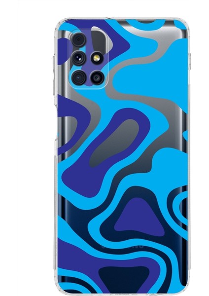 Samsung Galaxy M31S Kamera Korumalı Kapak Renkli Desen Tasarımlı Şeffaf Kılıf
