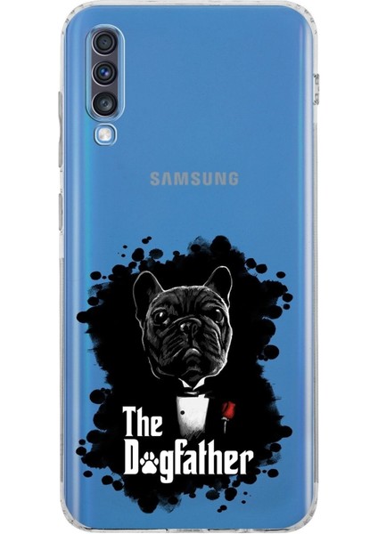 Samsung Galaxy A70S Kamera Korumalı Kapak Dog Father Tasarımlı Şeffaf Kılıf