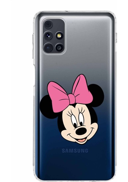 Samsung Galaxy M31S Kamera Korumalı Kapak Minnie Mouse Tasarımlı Şeffaf Kılıf