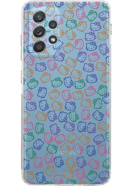Samsung Galaxy A52S Kamera Korumalı Kapak Hello Kitty Tasarımlı Şeffaf Kılıf