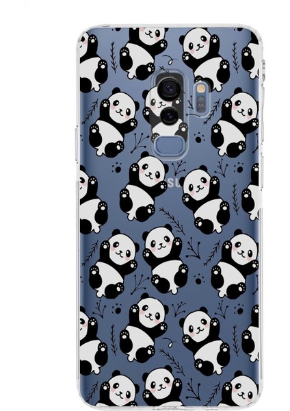 Samsung Galaxy S9 Plus Kamera Korumalı Kapak Panda Tasarımlı Şeffaf Kılıf