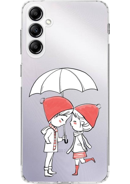 Samsung Galaxy M34 Uyumlu Kamera Korumalı Kapak Aşk Tasarımlı Şeffaf Kılıf