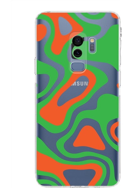 Samsung Galaxy S9 Plus Kamera Korumalı Kapak Renkli Desen Tasarımlı Şeffaf Kılıf