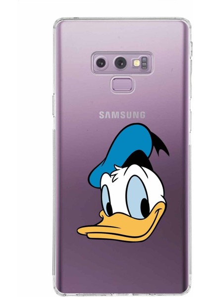 Samsung Galaxy Note 9 Kamera Korumalı Kapak Donald Duck Tasarımlı Şeffaf Kılıf