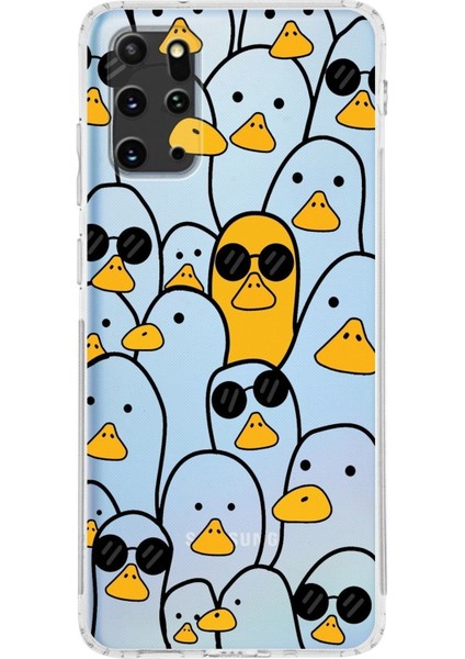 Samsung Galaxy S20 Plus Kamera Korumalı Kapak Duck Tasarımlı Şeffaf Kılıf