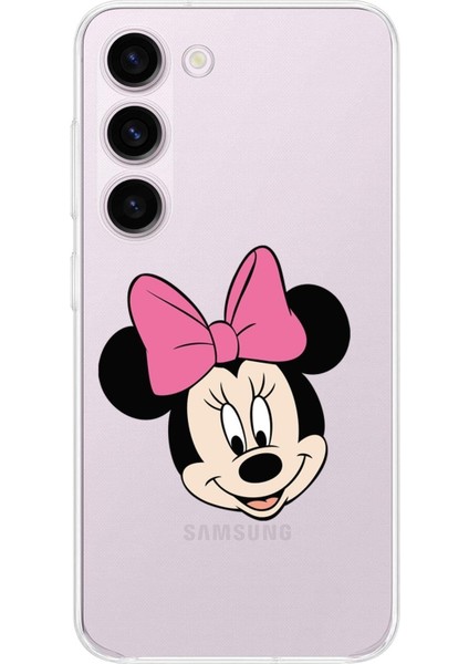 Samsung Galaxy S23 Kamera Korumalı Kapak Minnie Mouse Tasarımlı Şeffaf Kılıf