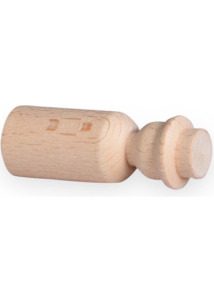 Montessori Toys Ahşap El Yapımı Peg Bebek 6'lı Boyama Seti Fırça Boya Dahil -Peg5-9,5cm