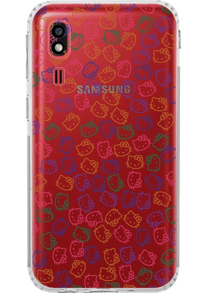 Samsung Galaxy A2 Core Kamera Korumalı Kapak Hello Kitty Tasarımlı Şeffaf Kılıf