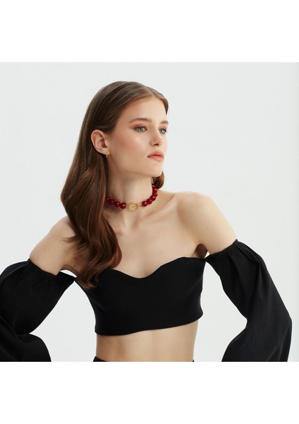 Altın Red Bomb Choker 925 Ayar