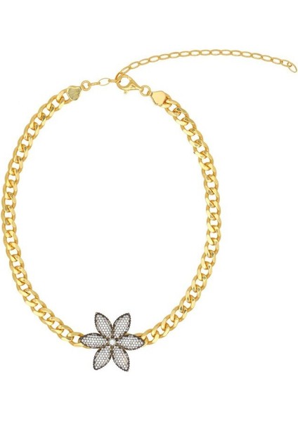 Tekno Trust Altın Flower In Love Necklace Metal 18 Ayar