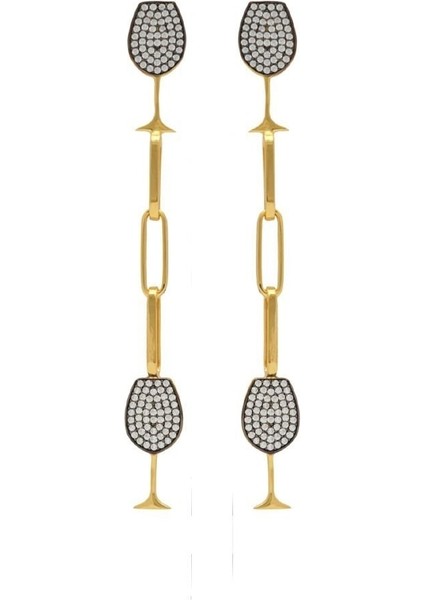 Tekno Trust 925 Ayar Cheers To Life Earrings Altın fırsatları