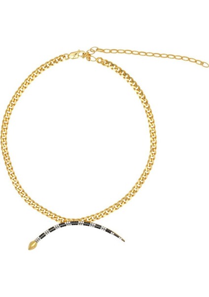 Tekno Trust Metal Oval Snake Choker Altın