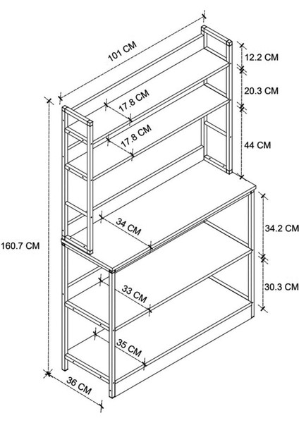 Tekno Trust Kahverengi Mutfak Standı Bazalı 5 Raflı Kahve Köşesi Mutfak Rafı Mutfak Bangosu Çam Modern Metal Mo fiyatları