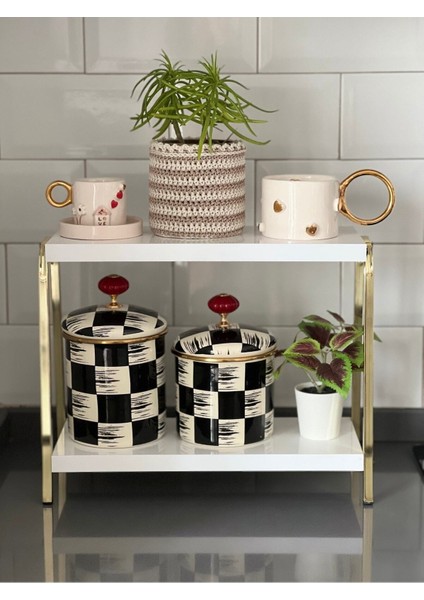 Tekno Trust 2 Yıl Mutfak Raf Gold Beyaz Tezgah Üstü Raf Kahve Köşesi Raf Banyo Raf Baharatlık Altın Suntalam Kl fiyatları