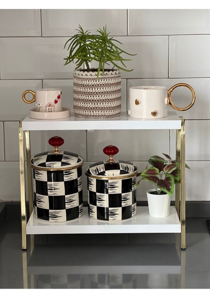 Tekno Trust 2 Yıl Mutfak Raf Gold Beyaz Tezgah Üstü Raf Kahve Köşesi Raf Banyo Raf Baharatlık Altın Suntalam Kl fırsatları