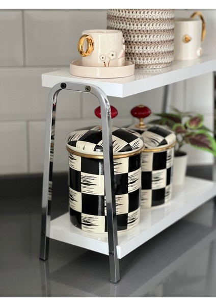 Tekno Trust Suntalam Mutfak Raf Krom Beyaz Tezgah Üstü Raf Kahve Köşesi Raf Banyo Raf Baharatlık Bej modelleri