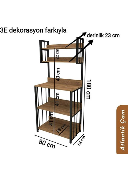 Tekno Trust Klasik Mutfak Dolabı Raflı Mikrodalga Mutfak Çok Amaçlı Düzenleyici Banyo Dolabı Kahve Köşesi Mdf 1