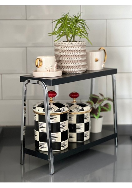 Tekno Trust Suntalam Mutfak Raf Krom Siyah Tezgah Üstü Raf Kahve Köşesi Raf Banyo Raf Baharatlık Metalik modelleri