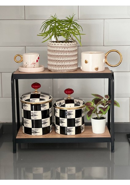 Tekno Trust Suntalam Mutfak Raf Çam Tezgah Üstü Raf Kahve Köşesi Raf Banyo Raf Baharatlık Kahverengi indirimleri