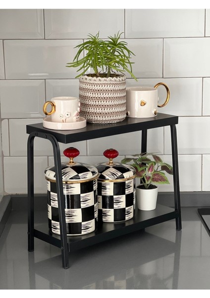 Tekno Trust Suntalam Mutfak Raf Siyah Tezgah Üstü Raf Kahve Köşesi Raf Banyo Raf Baharatlık Siyah indirimleri