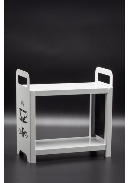 Tekno Trust Ahşap Kahve Köşesi Metal Ahşap 2 Katlı Mutfak Rafı 30 x 30 Beyaz fiyatları
