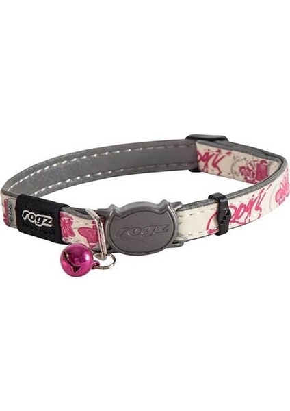 Catz Glowcat Halsband Pembe Kelebek Desenli Çıngıraklı Kedi Boyun Tasması Small 1.1X20-31 cm