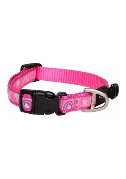 Fancy Dress Halsband Pati Desenli Köpek Boyun Tasması Pembe Medium 1.6X26-40 cm