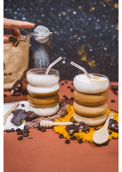 Tekno Trust Cam 2 Adet Isıya Dayanıklı Borosilikat Cam Pipetli Şerit Şeklinde Bardak | Kahve ve Sunum Bardağı 3