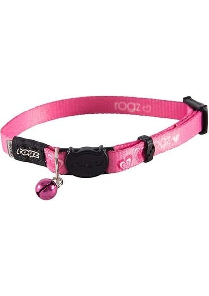 Catz Kiddycat Halsband Kalp Desenli Dokuma Kedi Boyun Tasması Pembe Small 1.1X20-31 cm