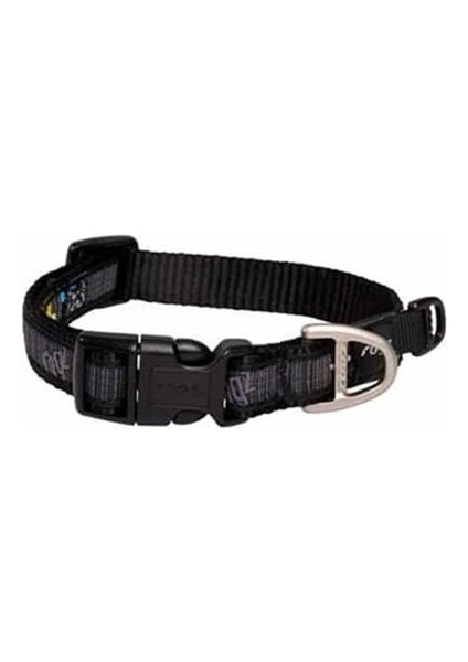 Fancy Dress Halsband Karışık Desenli Köpek Boyun Tasması Siyah Medium 1.6X26-40 cm