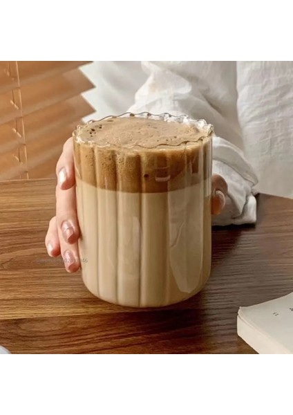 Tekno Trust 400 L 400 ml Şeritli Isıya Dayanıklı Pinterest Bardak | Sunum Bardağı 1 Adet Cam Turuncu 1 Isıya Da modelleri