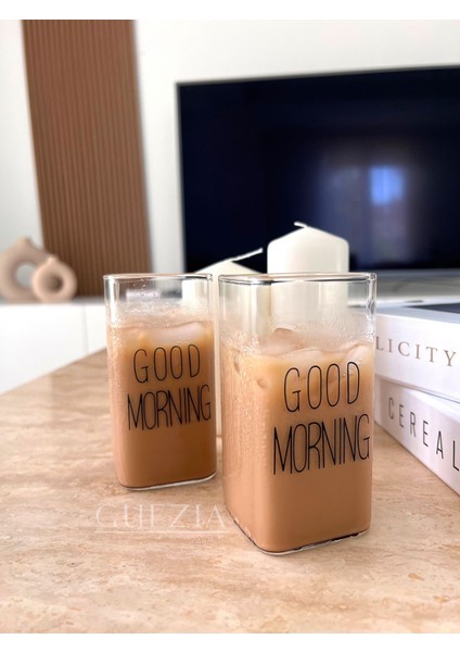 Tekno Trust Turuncu Isıya Dayanıklı Borosilikat Dikdörtgen Bardak Good Mornıng | 2 Adet | 350 ml 2 Parça Cam fiyatları