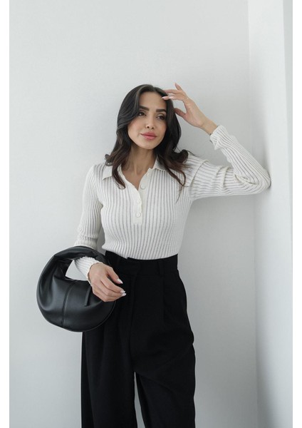Taş Rengi Polo Transparan Bluz fiyatları