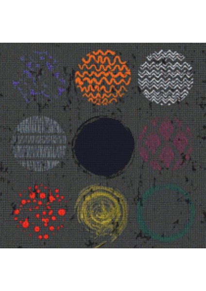 Soyut Daireler | Elmas Mozaik Tablo | Mozaik Puzzle | 52x52 | E2020257