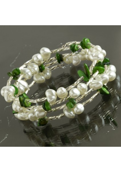 Helezon Kırık Doğaltaş Inci Bileklik