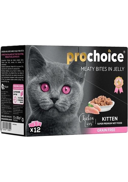 Pro Choice Tavuk ve Cigerli Family Pack Yavru Konserve Kedi Maması 12 Adet 85 gr