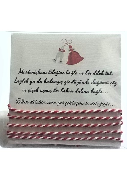 Marteniçka Bileklik Marteniçka Kırmızı Bileklik Beyaz Ip 5 adet
