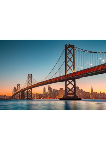 Oakland Köprüsü Ve San Fransisco | Elmas Mozaik Tablo | Mozaik Puzzle | 50x33 | E2020510