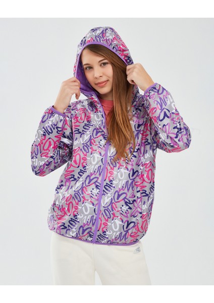 Micro Collection G Full Zip Hoodie Sweatshirt Büyük Kız Çocuk Kırık Beyaz Sweatshirt SK241063-102