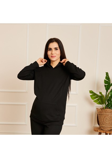 Emzirme Özellikli Hamile Sweatshirt Anne Giyim