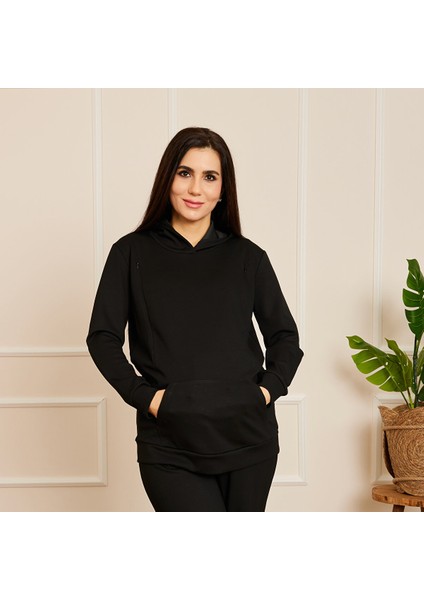 Emzirme Özellikli Hamile Sweatshirt Anne Giyim