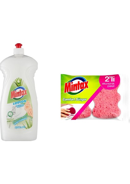 Losyon Bulaşık Deterjanı 1350 ml + Mintax Comfort Sünger