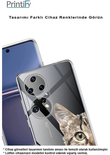 Samsung Galaxy A04 Uyumlu Kamera Korumalı Kapak Catface Tasarımlı Şeffaf Kılıf